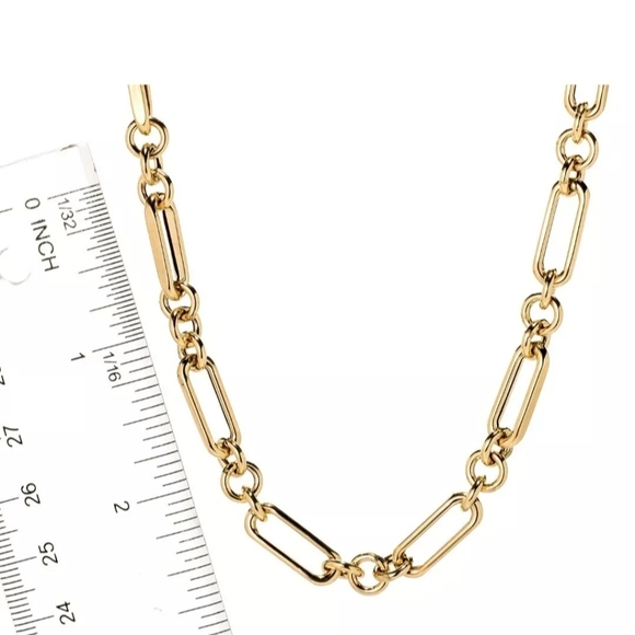 Stefano Oro 14k Yellow Gold 18" Semi Solid Figaro Rolo Link Necklace Chain 8.4 g - Picture 9 of 11